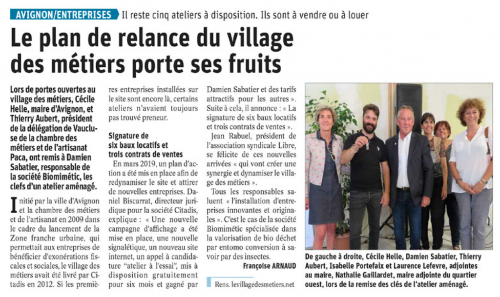 Article Vaucluse Matin portes ouvertes du 13 sept